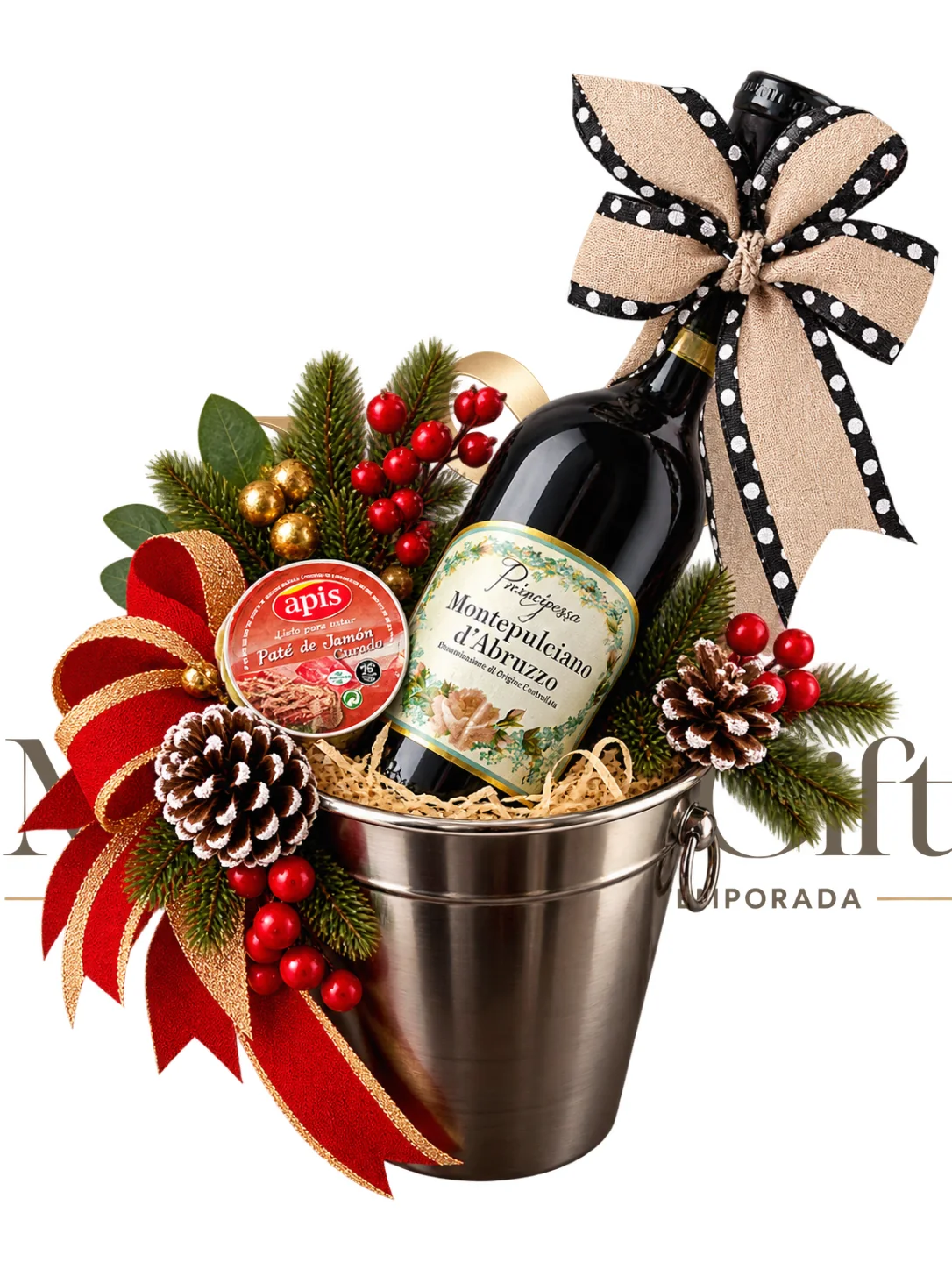 Brindis de Navidad con vino Montepulciano y paté de jamón